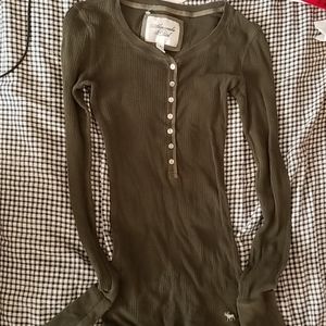 Abercrombie and Fitch green long sleeve shirt